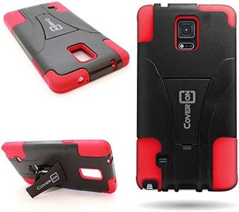 Samsung Galaxy Note 4 Hybrid Case by CoverON® Dual Layer Kickstand Cover Phone Case for Samsung Galaxy Note 4 [Soft Red Silicone Gel + Hard Black Plastic Shell]