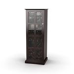 Atlantic 94835842 Windowpane 24 Wine Cabinet in Espresso