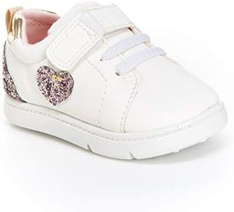 Carter's Every Step Girls' Park Fashion Sneaker First Walker Shoe, White, 2.5 Infant