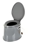 FiNeWaY PORTABLE OUTDOOR/INDOOR GREY TOILET - POTTY LOO MANUAL, IDEAL FOR CAMPING CARAVAN PICNIC FISHING FESTIVALS