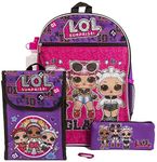 LOL Surprise Purple Back too School Essentials Set for Girls, Purple, Size 16", Purple, Backpack,travel