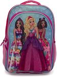 Barbie & Friends Cosplay Backpack, Girls Bookbag with Adjustable Shoulder Straps & Padded Back, 16” School Bag w/3D Skirt and Metallic Fabric Tiara., Pink, Large, Barbie 16" Backpack