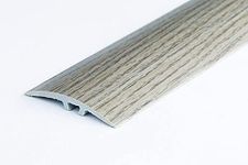 80mm Wide Self-Adhesive Aluminium Wood Effect Transition Strip Carpet Cover Door Floor Threshold TMW Profiles (Verden Oak)