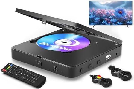 Blu Ray Player 1080P Blu-ray Disc Player for Home Cinema, Dolby Audio/DTS, Plays All DVDs and Region A 1 Blu Rays, Supports 128GB USB Stick, with HDMI and AV Output Connection Cable, NTSC US Standard