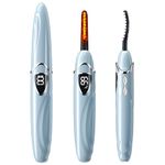 EYECURL Heated Eyelash Curler, S600 Heated Lash Curler, Accurate Temperature Control Electric Eyelash Curler Heated Curlers - Intelligent Power Off (Spa Blue/Silver, S600-148MM)