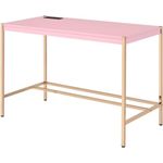 Acme Furniture Midriaks Writing Desk, Pink, Gold