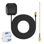 Bingfu Waterproof Active GPS Navigation Antenna Adhesive Mount SMA Male GPS Antenna with 15cm 6 inch U.FL IPX IPEX to SMA Female RG178 Coaxial Pigtail Cable for GPS Module Receiver Tracking