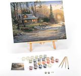 Ledgebay DIY Paint by Numbers Kit for Adults Framed Canvas Beginner to Advanced Paint by Numbers Kit Kits Include Acrylic Paint Set Brushes Tabletop Easel (Mystic Hour 12"x16" Framed)