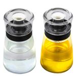 TINMIX Leak-proof Oil Dispenser Bottle for Outdoor Camping, 160ml/5.4oz Glass Olive Oil and Vinegar Cruet, Well Sealed for Picnic Kitchen, 2 Pack