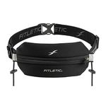 Fitletic Neo Race Belt | Unique No Bounce Design for Marathon, Triathlon, Trail, 5k, 10k | Single Pounch N01R Neo, Black, One Size Fits All