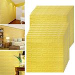 GOWALL 3D Foam Wallpaper Wall Panels Brick Self-Adhesive Waterproof PE Foam, Peel and Stick 3D Brick | 70cmX70cm Blue Foam Wallpaper Pack of (18)