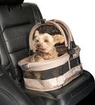 Pet Gear VIEW 360 Ultra Lite Pet Safety Carrier & Car Seat for Small Dogs & Cats Push Button Entry, 15", Sand