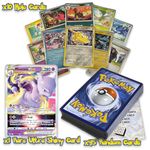 Ultimate Shiny Card Bundle - 50 Random Cards Guaranteed 10 Holos + 1 Rare Ultra Shiny Card Plus The Toy Box® Card Compatible with Pokemon TCG