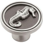 Franklin Brass PBF661-BSP-C1, Seahorse Drawer Knobs Cabinet Hardware Collection, Cabinet Knobs, 1-3/8 in., Brushed Satin Pewter, 5 Pack