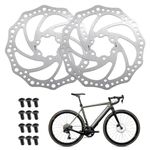 160mm Disc Brake Rotor,2PCS Bike Disk Brake Space,Bike Disc Brake Rotor Stainless Steel with 12 Pcs Screws,Bike Disc Brake Rear,Disc Brake Disc for Road Bike & Mountain Bike