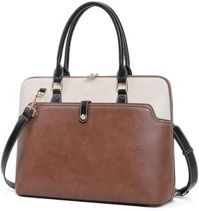 CLUCI Briefcase for Women Oil Wax Leather 15.6 Inch Laptop Slim Business Large Capacity Ladies Shoulder Bags Vintage Brown