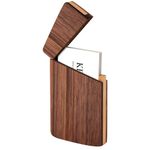 Wooden Business Card Holders Wood Business Card Case Name Card Holder Walnut Card Holder with Magnetic Closure Portable(Black walnut)