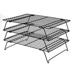 PowerKing 3 Tier Non-Stick Stainless Steel Cooling Rack, Non-Stick Wire Cake Rack for Pies, Cookies, Pastries, Home Baking, Birthday Party, Wedding Party 15.7'' x 10''(40cm x 24.5cm)