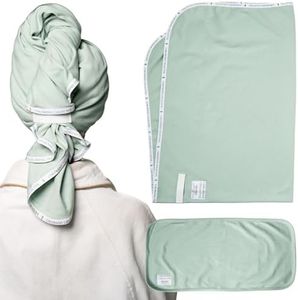 Curlfriend Collective Cotton Cloud T-Shirt Hair Towel Duo, Sage The Day