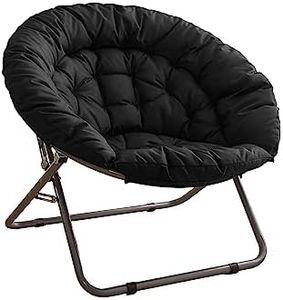 Urban Lifestyle Oversized Polycanvas Foldable Saucer Chair, Black