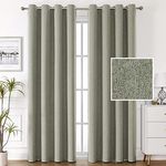 H.VERSAILTEX 100% Blackout Faux Linen Curtains Thermal Insulated Curtains for Living Room Textured Burlap Drapes for Bedroom Grommet Linen Noise Blocking Curtains 52 x 108 Inch, 2 Panels - Sage