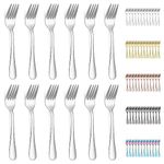 Evanda Dessert Forks Set of 12 Pack, Stainless Steel Pastry Fork, Family Appetizer Fork for Fruit, Cake, Cheese, Party Trips, Cafes, Restaurants, Easy to Clean, Dishwasher Safe