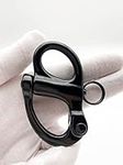 QIANJIEER Stainless Steel Quick-Release Shackle - Fixed Bail Snap Shackle, 2.75"(70mm), 23KN, Ideal Connector for Sail Boats, Helicopters, Mountaineering, Rock Climbing, Swings, Pet Chains, etc.