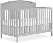 Dream On Me Storybrooke 5 in 1 Convertible Crib in Pebble Grey, JPMA & Greenguard Gold Certified, Built of Sustainable Pinewood, 3 Mattress Height Settings, Non-Toxic Water-Based Paint Finish