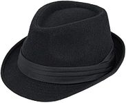 Kid's Short Brim Black Trilby Fedor