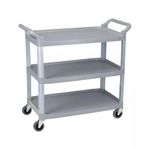 Shoppers Hub PNQ Big Size 40x19.5x37 Inches ABS Fibre 3 Layer Service Cart Trolley Heavy Duty Sturdy Removable Cart Trolley for Ideal Use in Hospitals, Hotels, Food Courts (Trolley Colour-Blue+Grey)