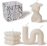 Beyond Gadgets | Natural Soy Wax Decorative Candles | Set of 3 - Includes Women Body Candle + Bubble Cube Candle + S-Shaped Candle | Freesia Scent