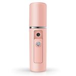 YUNYILAN Nano Facial Mister Moisturizing Atomization Humidifier Cool Mist Facial Steamer Handy Mist Sprayer Moisturizing&Hydrating For Skin Care,Makeup,Eyelash Extensions (Pink)