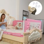SAFE-O-KID® Barricade Designer Bed Rail Guard with 1 Year Warranty, Pink (6Ft/183CM) Pack of 1