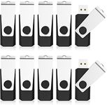 64 GB Memory Stick 10Pack, KOOTION USB Stick 64 GB Swivel Design Memory Sticks Flash Drive Fold Storage (10Pack Black)