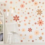 Kisston 90 Pcs Daisy Wall Decal Alphabet Vinyl Wall Decals Boho Wall Decal Daisy Stickers Boho Girls Groovy Floral Stickers for Kids Nursery Wall Art Bedroom Classroom (Classic,Daisy)