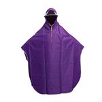 VORCOOL Mens Women Cycling Bicycle Bike Rain Cape Poncho Hooded Windproof Rain Coat Mobility Scooter Cover Outdoor Camping Tent Mat with Transparent Cap (Purple)