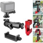 Fence Mount for Gopro, Aluminum Phone Fence Mount Compatible with Gopro, Mevo Start, Smartphone, Action Camera, Insta360, Game Changer Mounting Kit for Baseball, Softball, Tennis, Football Recording