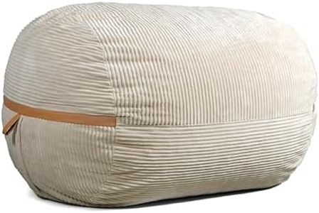 Big Joe Fuf XL Foam Filled Bean Bag Chair with Removable Cover, Vanilla Latte Corded Plush, 6 feet Giant