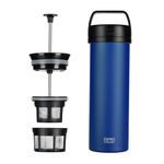 Espro Travel French Press Ultralight Mini Coffee Maker with Thermal Function, 475 ml, Blue