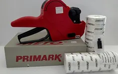 Primark P16 / 2 Line Price Labelgun (Alpha/Numeric), Value Pack, Pricing Gun,Box White Labels, Ink Roller