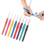 ElitewaveCrochet Hooks Kit, 8 Pieces Set Woolen Crochet Needle, Knitting & Crochet Supplies for Beginners, DIY Knitting Kit for Knitting Sweaters, Scarves and Hats (Multicolor)