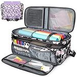 Bettukini Double-Layer Carrying Case for Cricut Maker, Maker 3, Explore Air, Air 2, Silhouette Cameo 4 and Accessories, Water-Resistant Tote Bag for Die Cut Machine with Dust Cover (Bag Only), Floral