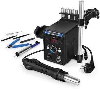 Hot Air Rework Station, 110V SMD Soldering Station with Heat Gun Set, Adjustable Hot Air Gun Holder, °C/℉ Temperature LED Screen Display Hot Air Station for Electronics Repairing Desoldering Welding