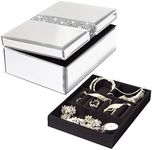 Large Diamante Glass Jewelry Box Je