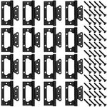 FUNSUEI 16 PCS 4 x 3 Inches Non Mortise Door Hinges, Black Door Hinges, Mobile Home Door Hinges with Screws, Bifold Door Hinges for Window, Furniture, Wooden Boxes, Cupboard