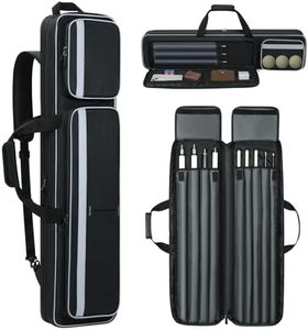 Pool Cue Case 4x5, Pool Cue Carrying Case Soft Padded Billiard Stick Bag with Multi-pocket for 4 Butts and 5 Shafts, Pool Cue Case Pool Stick Bag for Pool Cues and Pool Cue Accessories (Black)