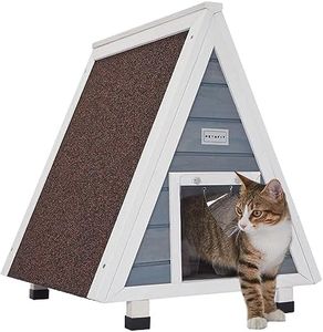 Petsfit Outdoor Cat House for Feral Cat Weatherproof, Stray Cat Shelter with Escape Door