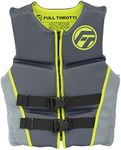 Full Throttle Adult Hinged Rapid Dry USCG Approved Life Jacket for Wakeboard, Skiing, PWC & Boating