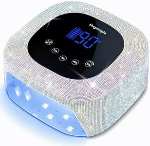 HUGMAPLE UV Light for Nails, 72W Cordless Rechargeable UV Nail Lamp, Fast Nails Dryer Curing Lamp Salon & Home, Gel Polish UV Light with 4 Timer Setting, Mirror Base & Touch Control (AB Diamond)