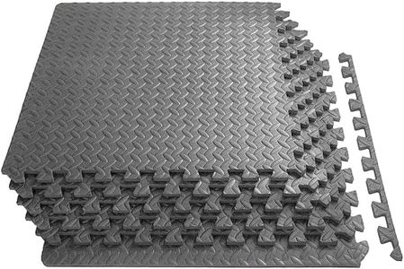 Puzzle Exercise Floor Mat, EVA Interlocking Foam Tiles Exercise Equipment Mat with Border for Home Gym Flooring Exercise Workouts 6-Pack